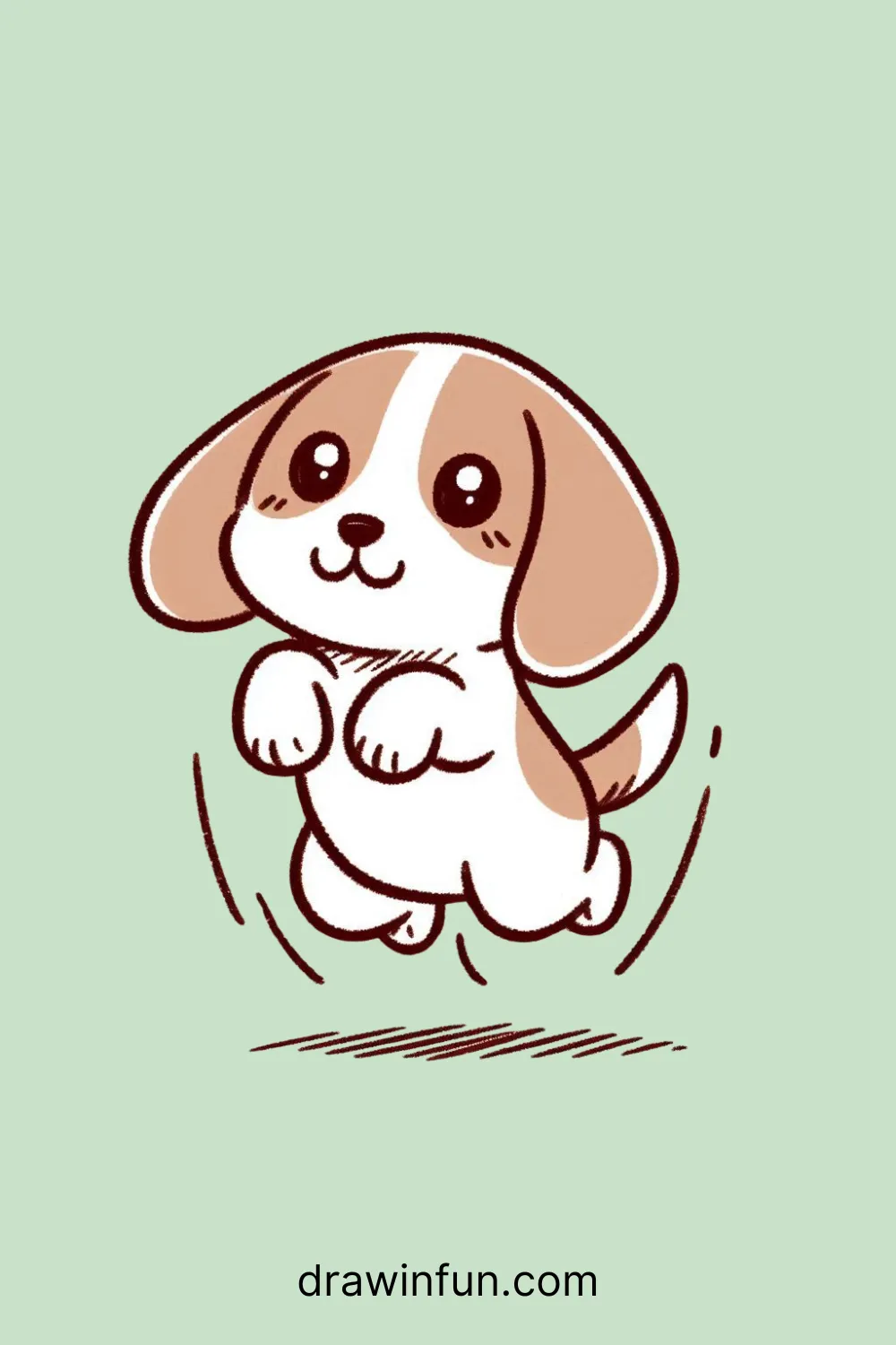 Beagle jumping up easy drawing