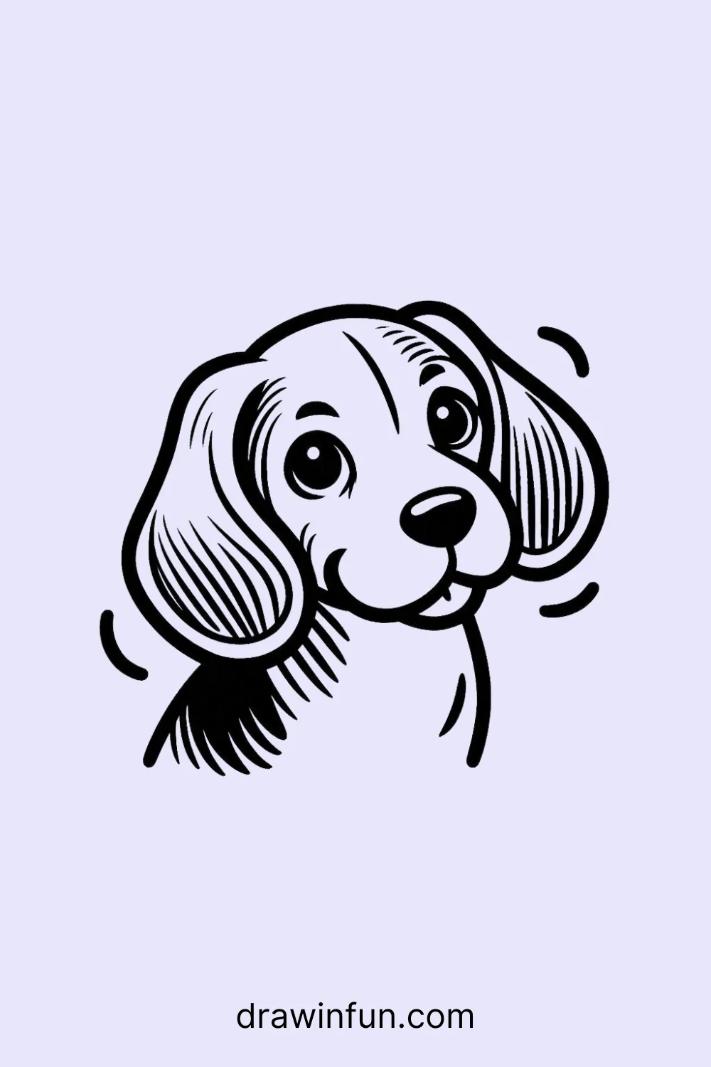 A Beagle tilting its head curiously easy drawing easy drawing