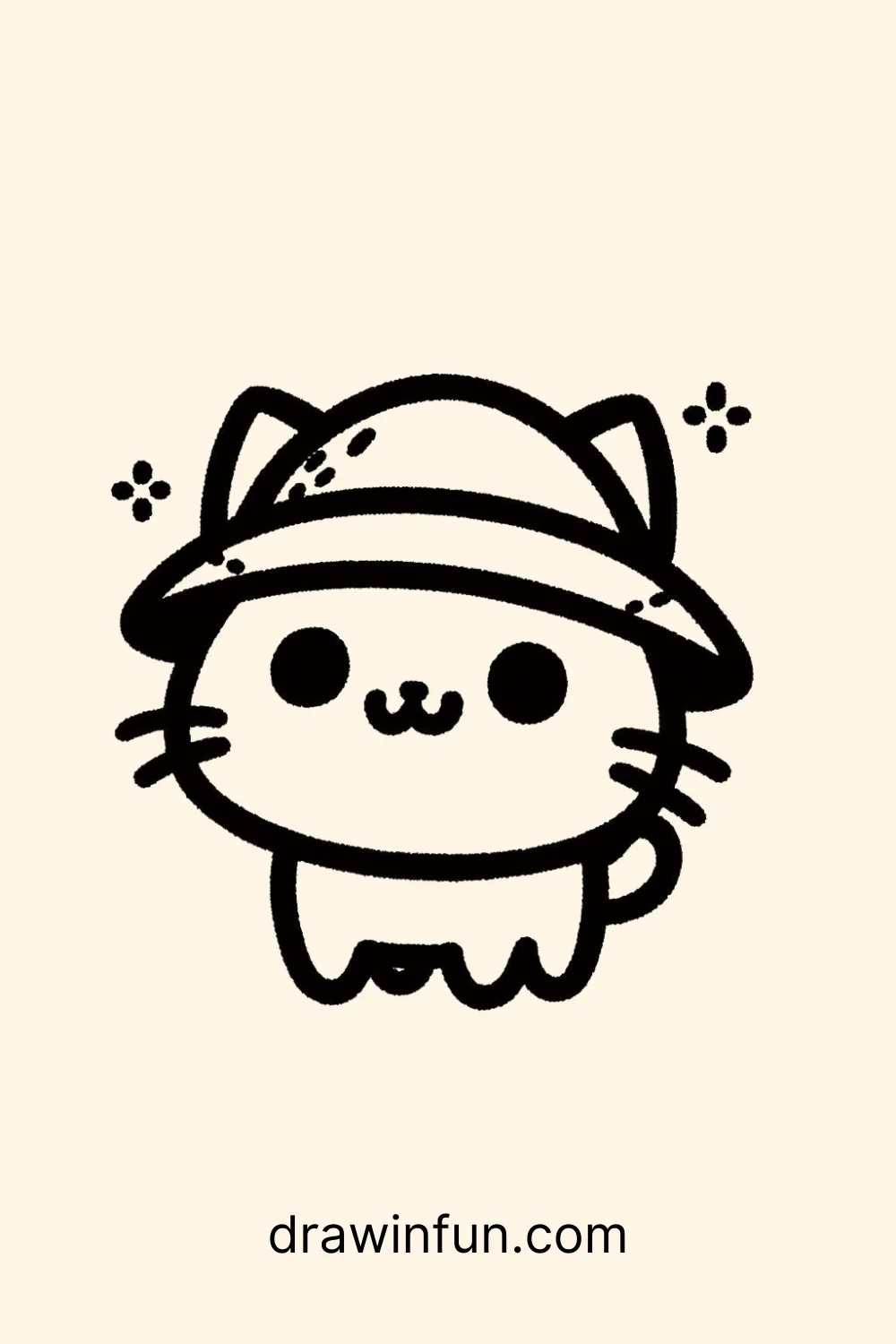 Cat with a Hat easy drawing