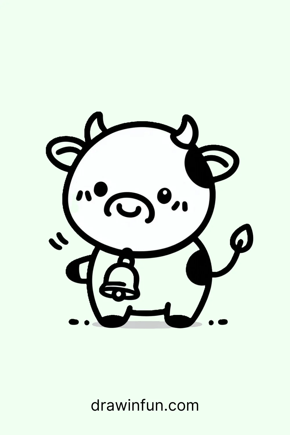 Cow with Bell easy drawing