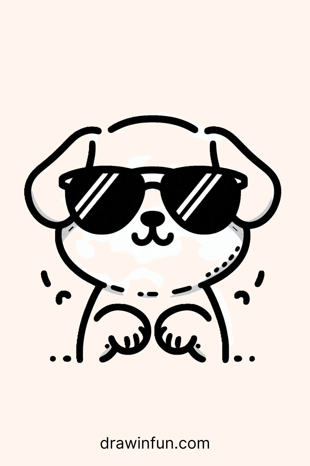 Puppy With Glasses easy drawing