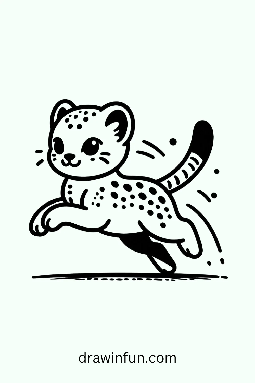 Running Cheetah easy drawing