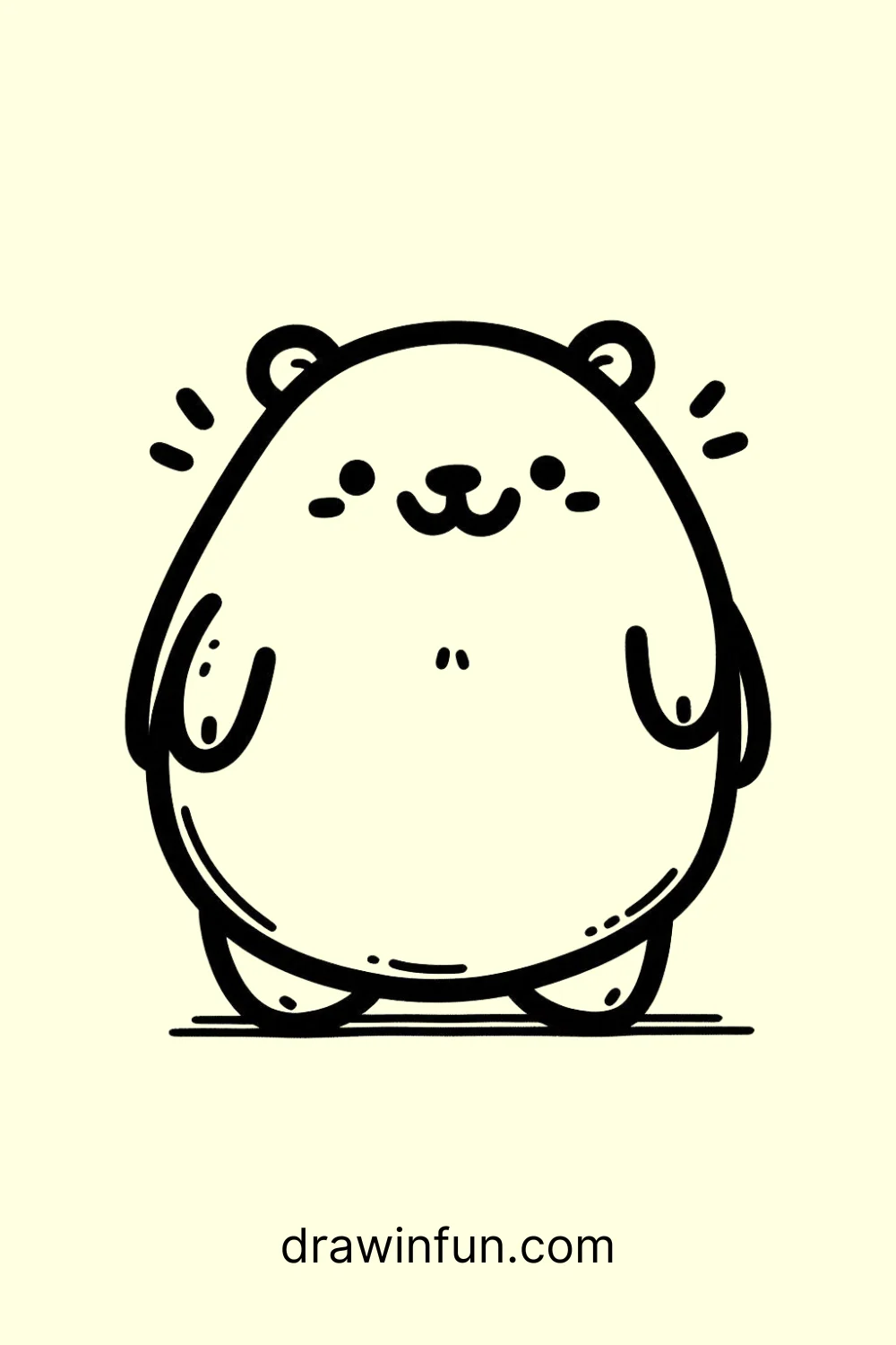 Smiling Bear easy drawing