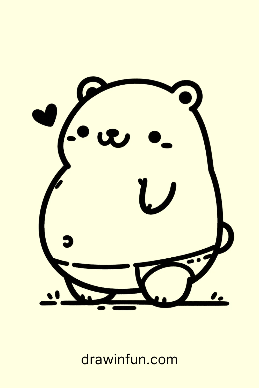 Smiling Bear easy drawing