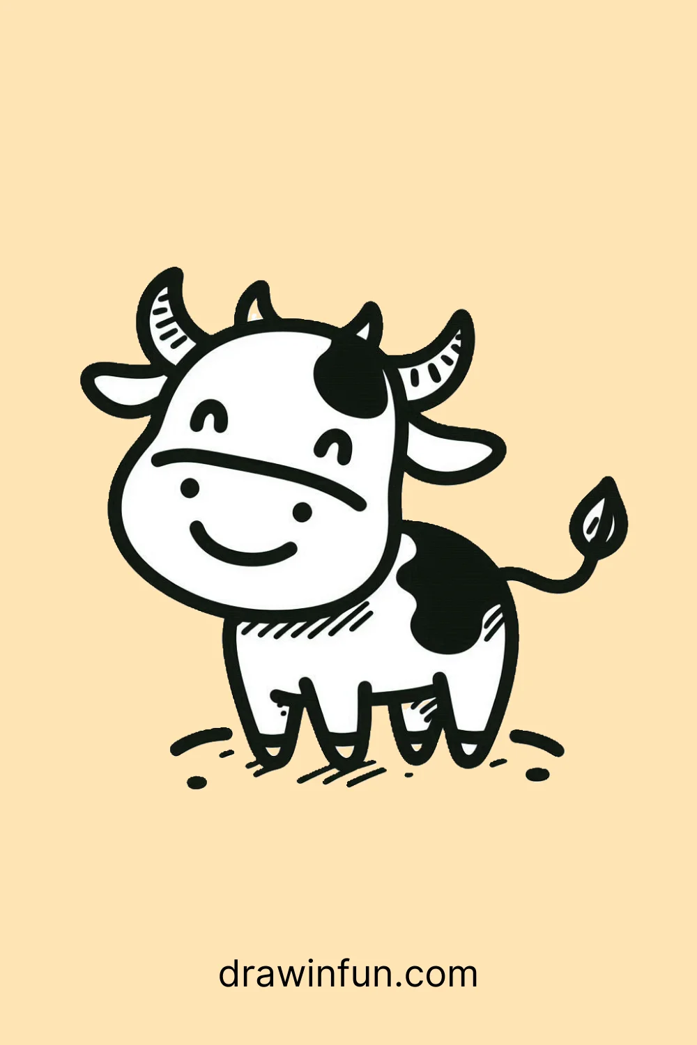 Smiling Cow easy drawing