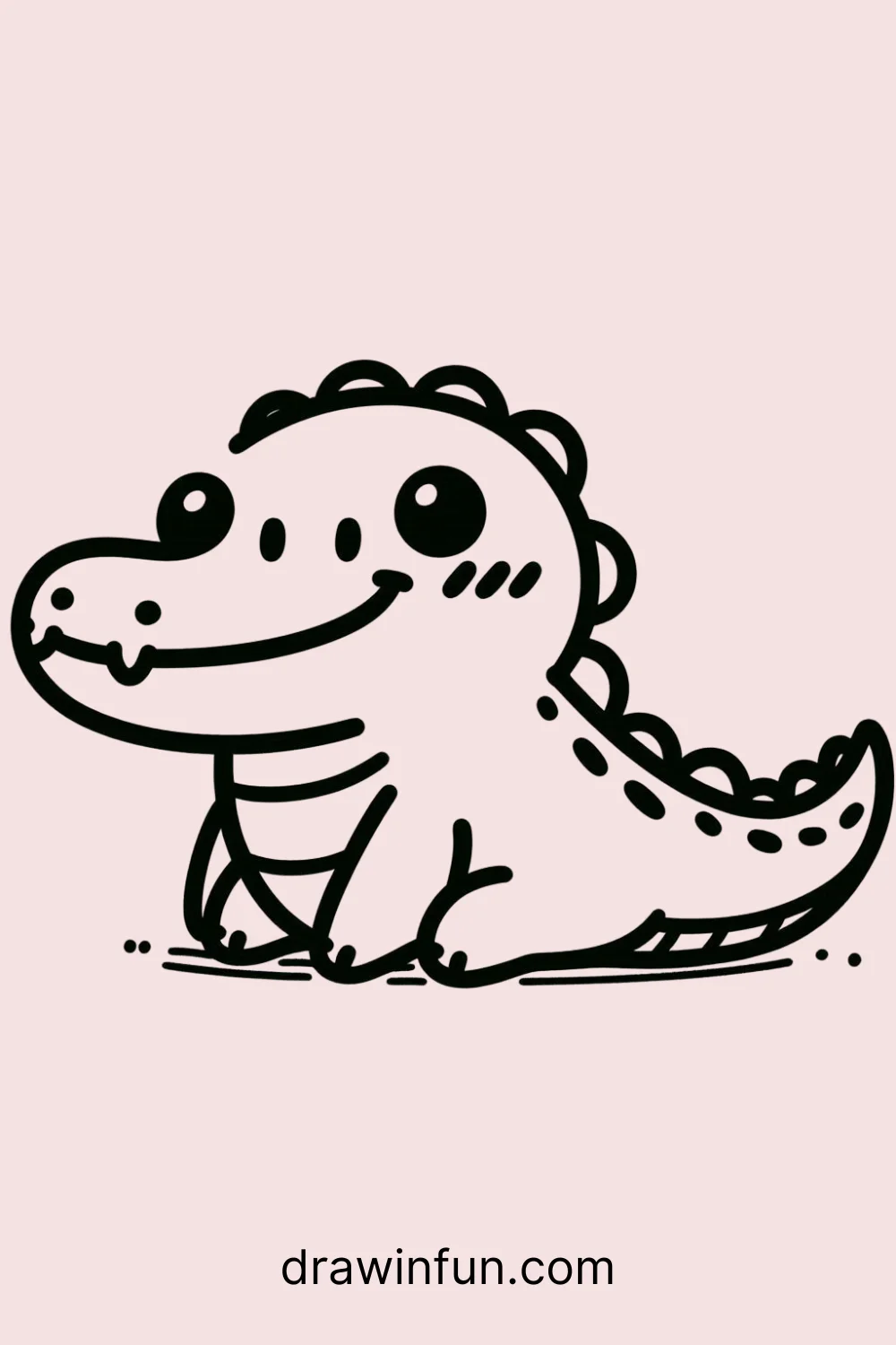 Smiling Crocodile easy drawing