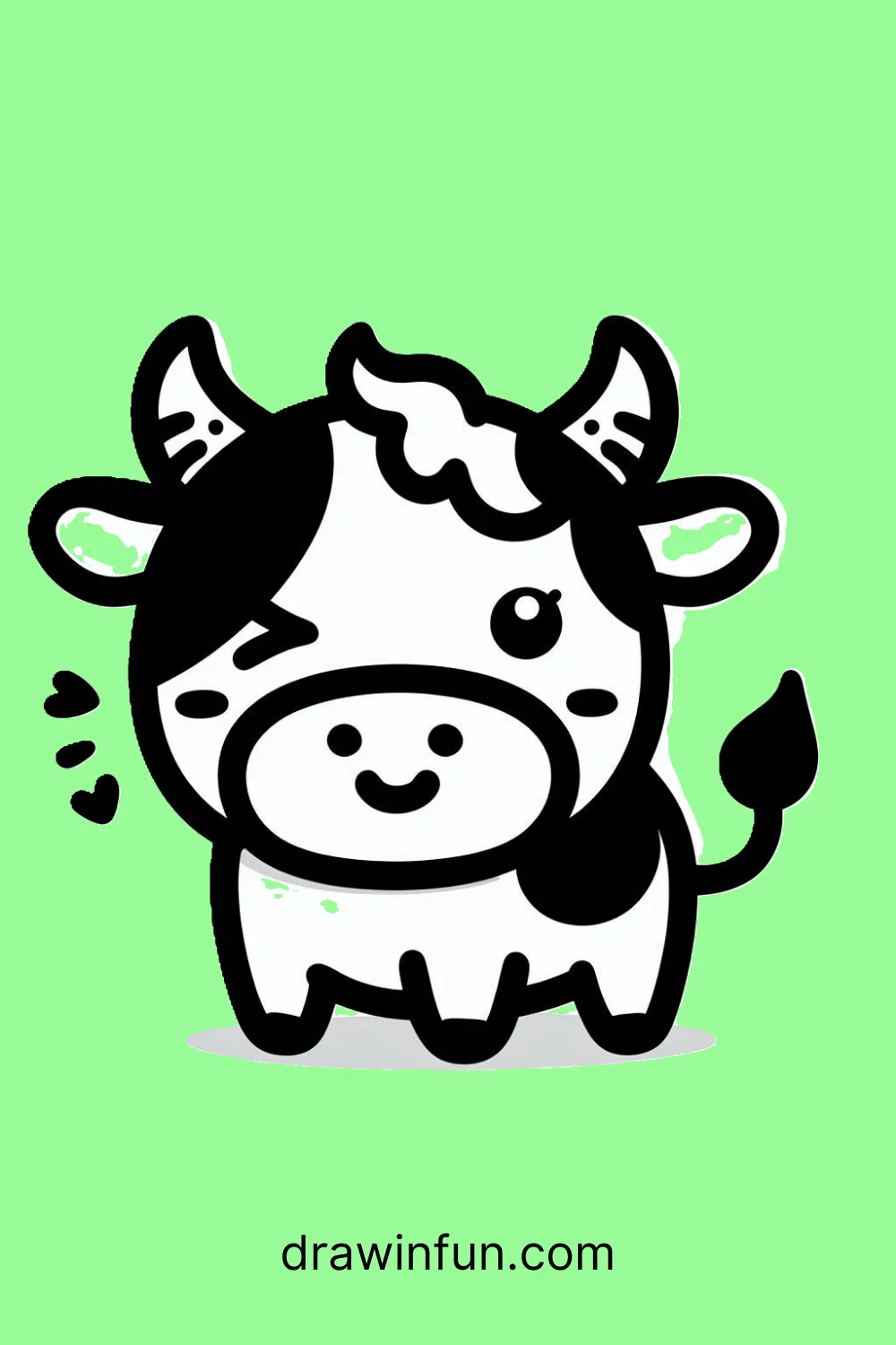 Winking Cow easy drawing