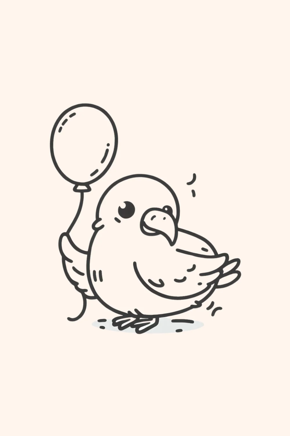 Albatross Holding a Balloon easy drawing