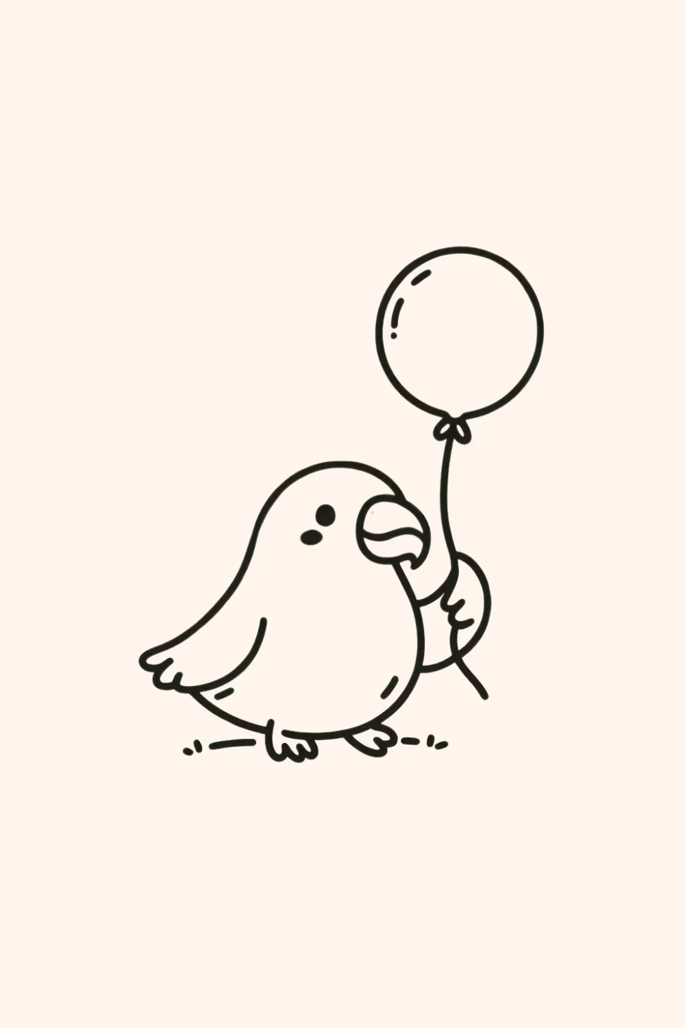 Albatross Holding a Balloon drawing