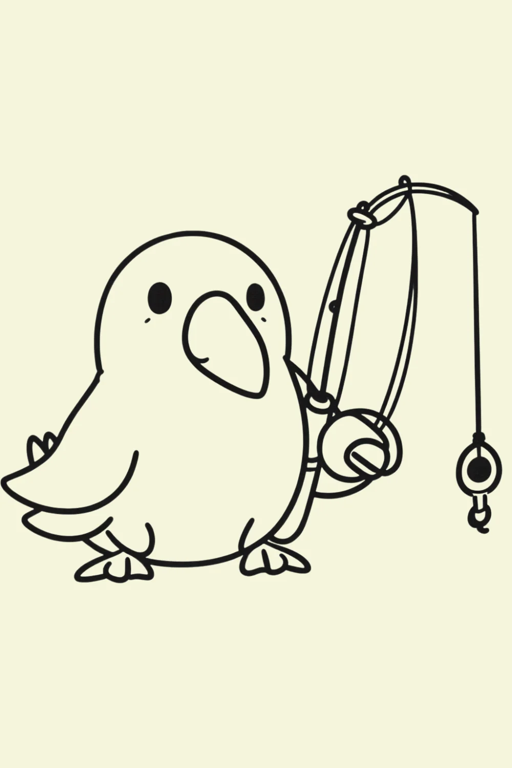 Albatross with a Fishing Rod easy drawing