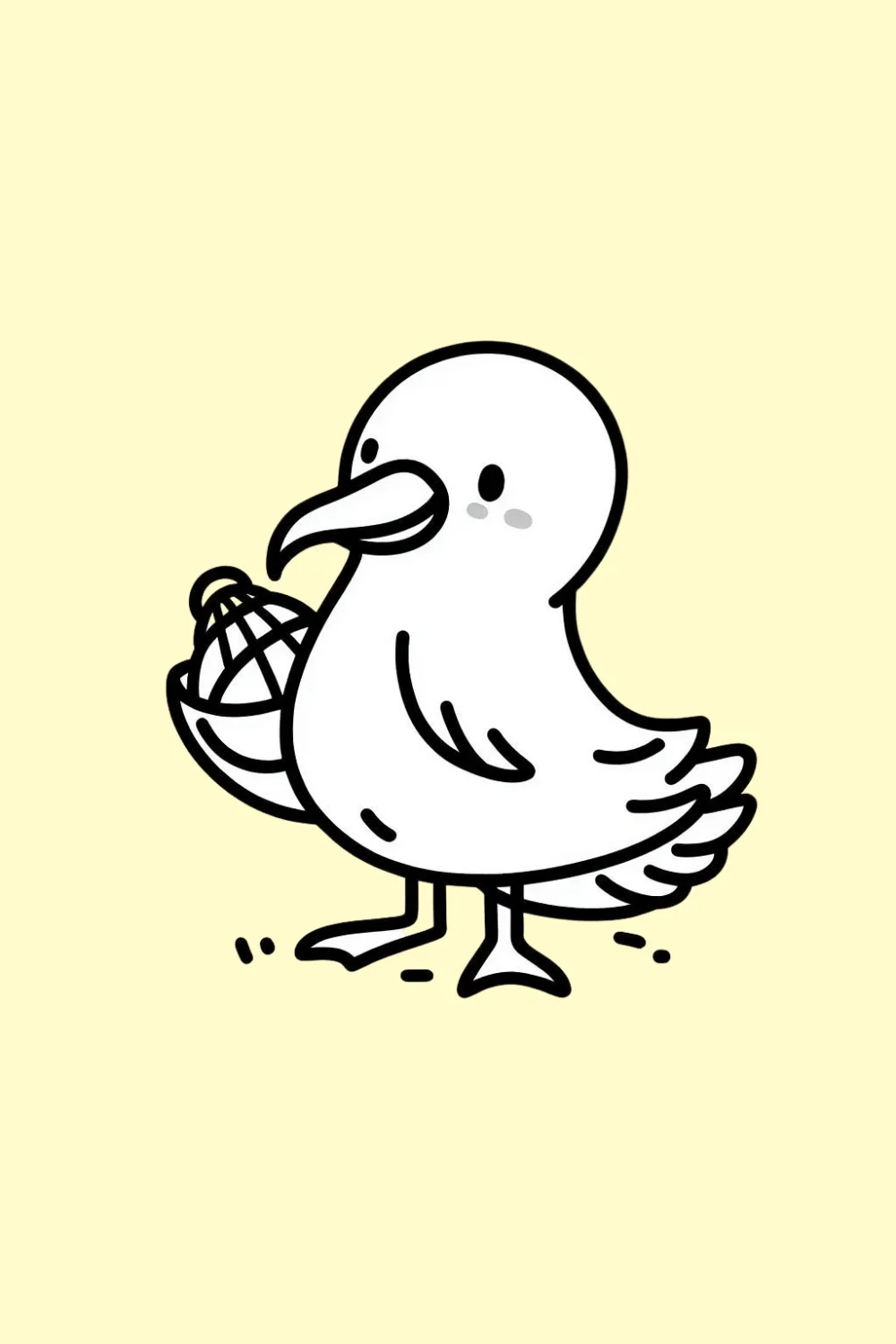 Albatross with a Shell easy drawing