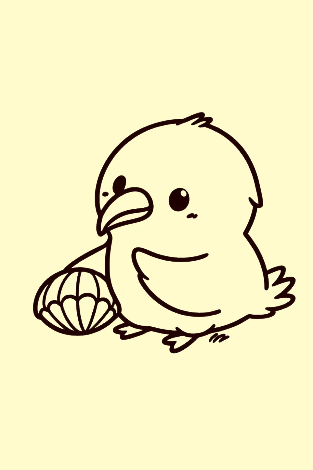 Albatross with a Shell easy drawing