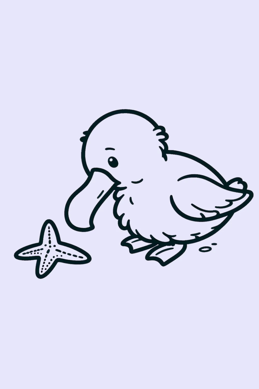 Albatross with a Starfish easy drawing