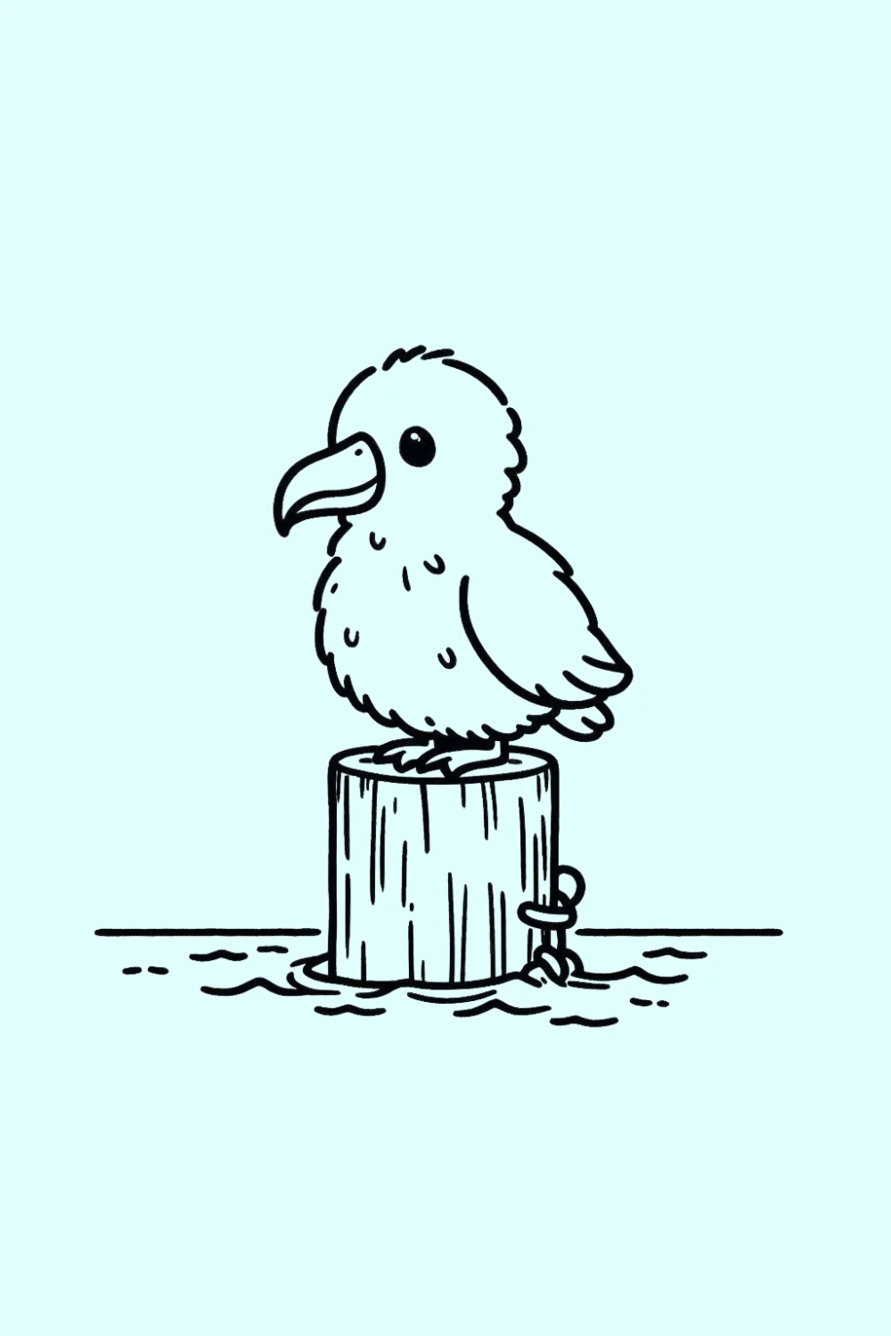 Albatross on a Pier easy drawing