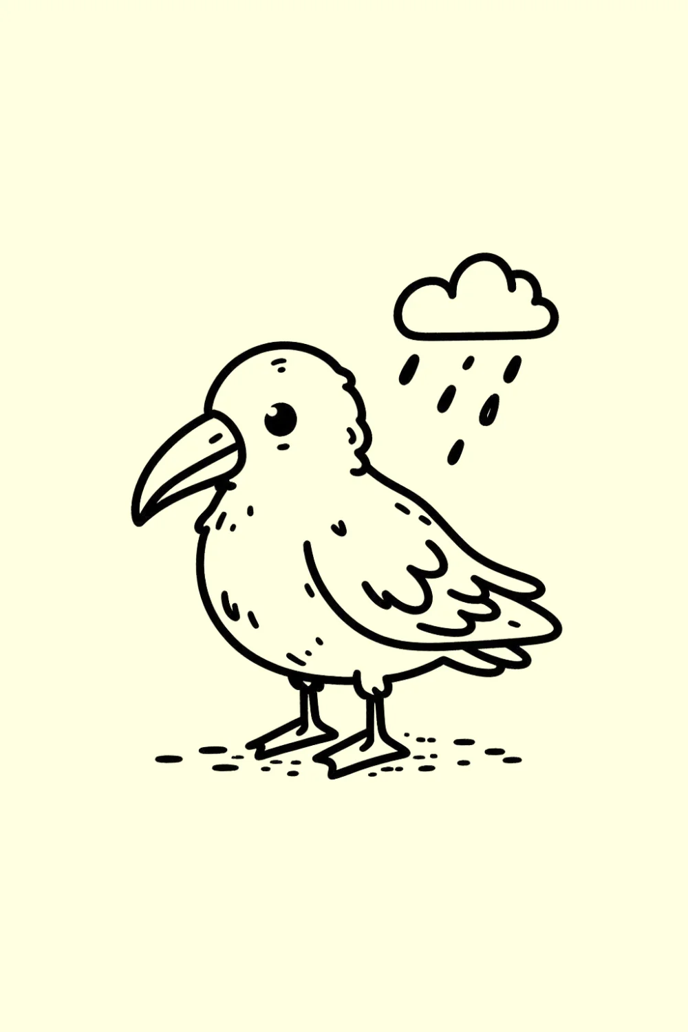 Albatross in the Rain easy drawing