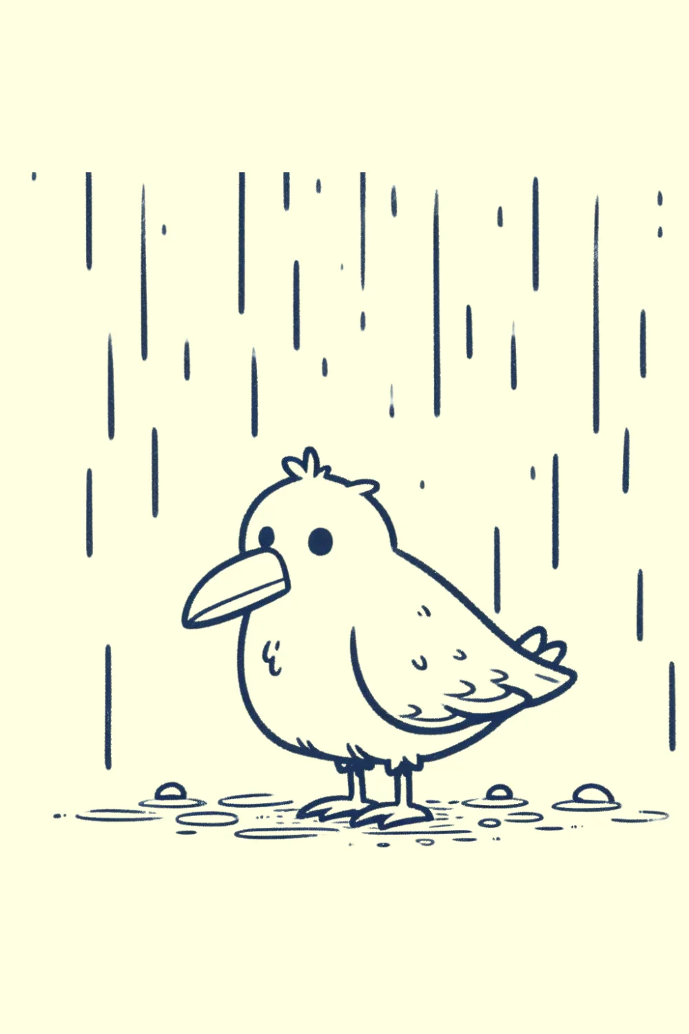 Albatross in the Rain easy drawing