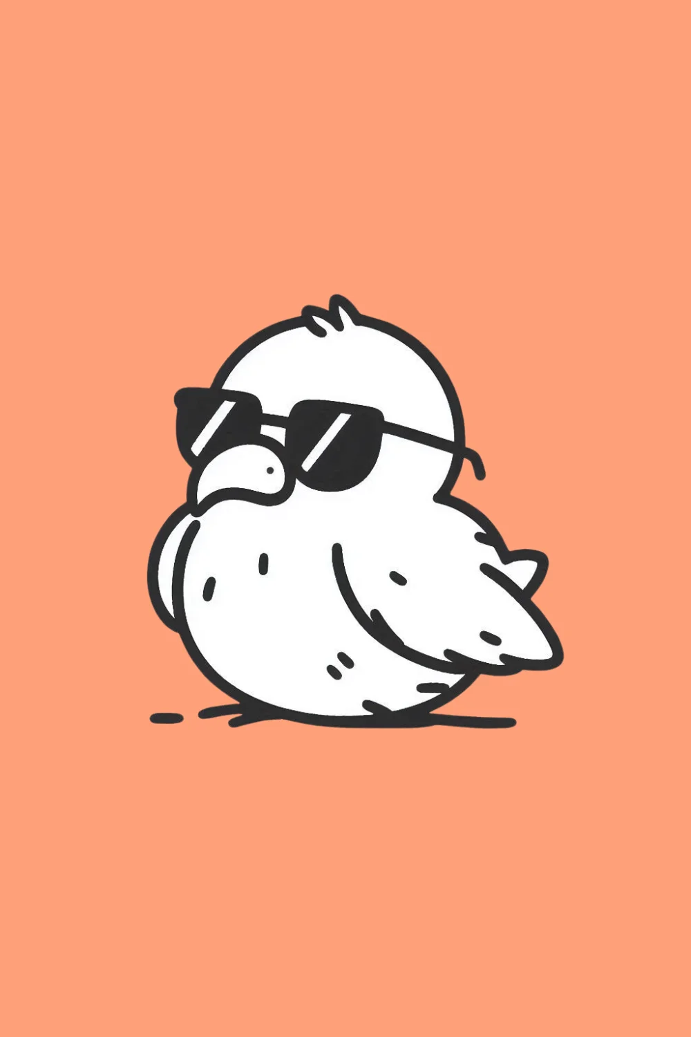 Albatross with Sunglasses easy drawing