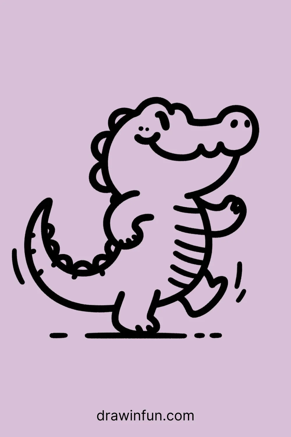 Alligator Dancing easy drawing