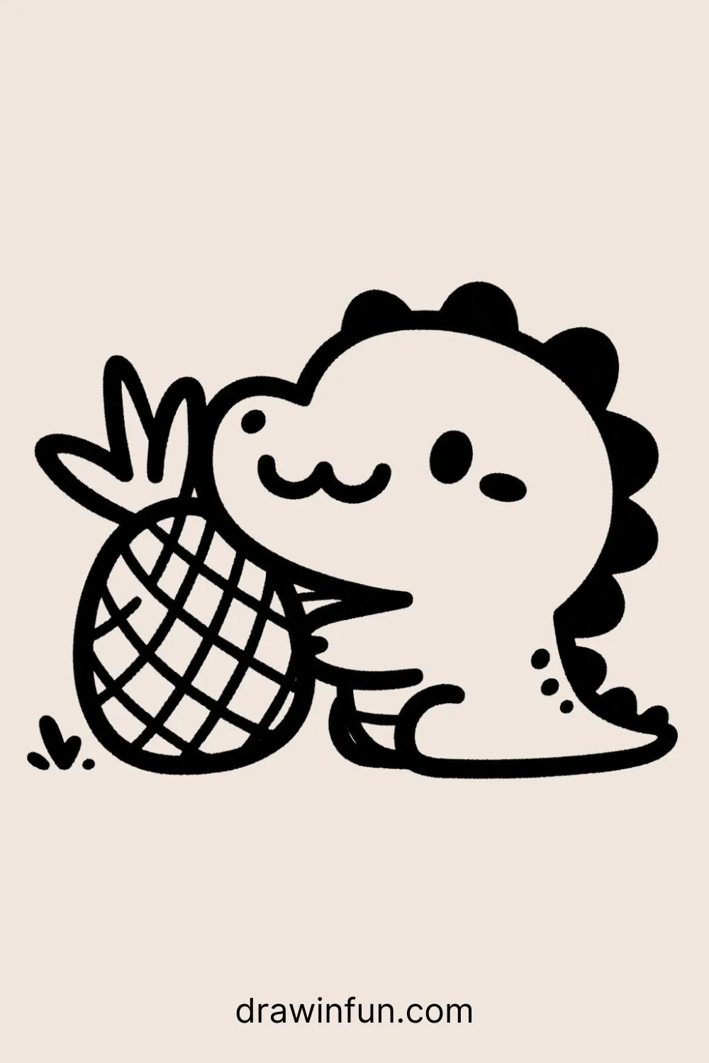 Alligator with a Pineapple easy drawing