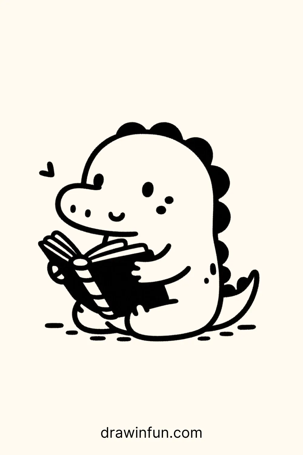 Alligator with a Book easy drawing