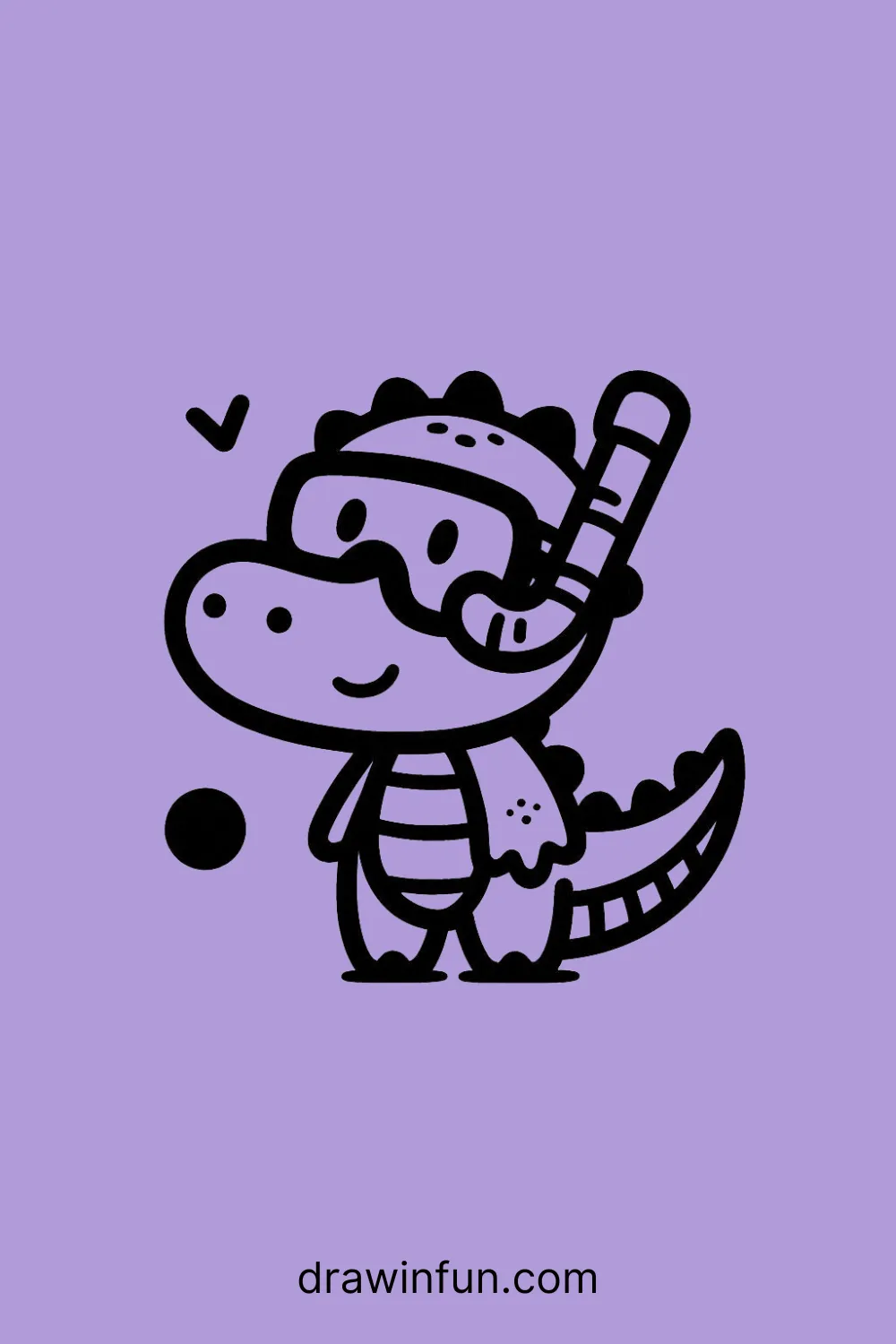 Alligator with a Snorkel easy drawing