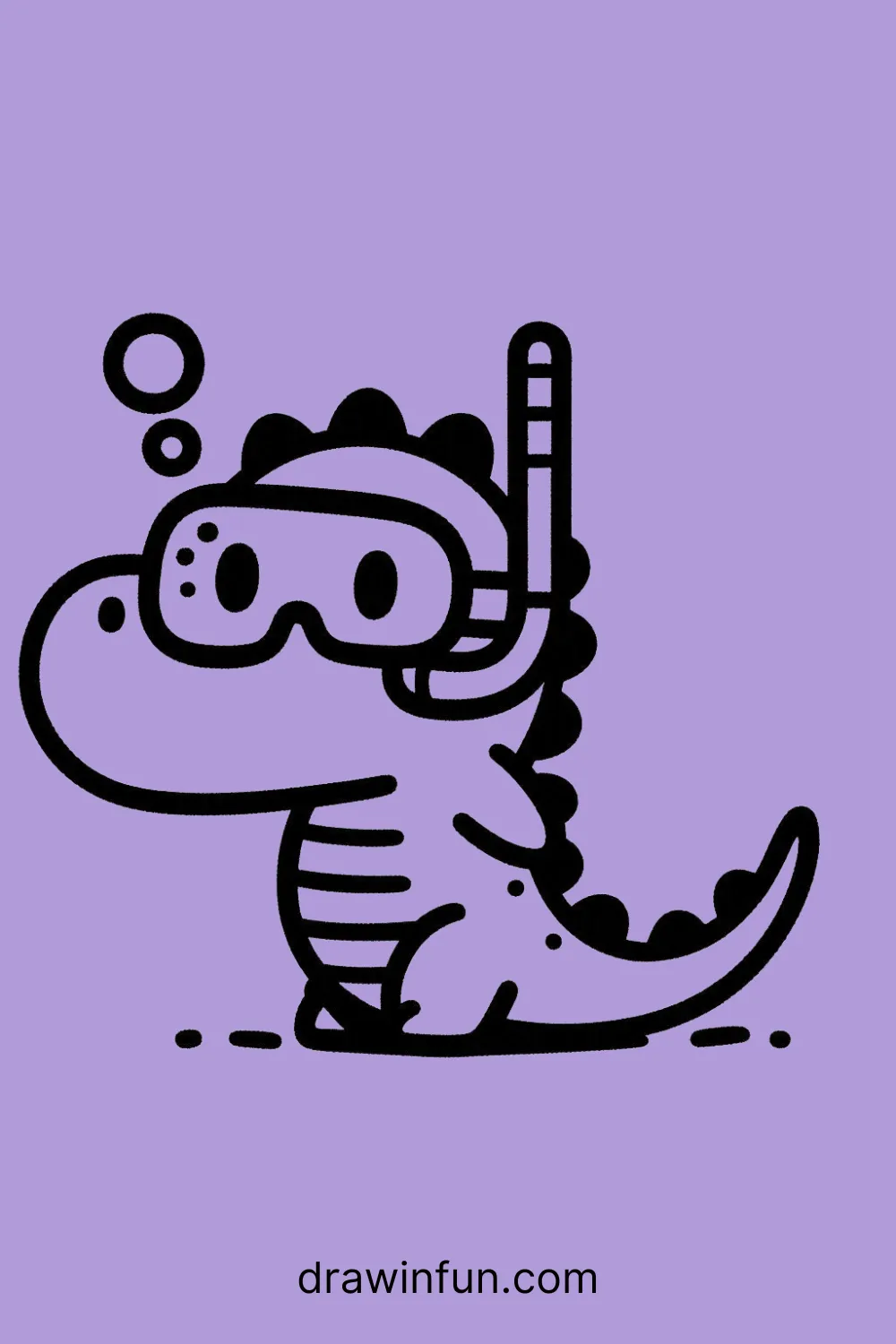 Alligator with a Snorkel easy drawing