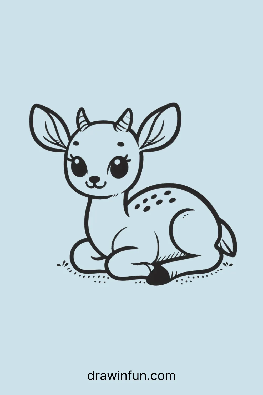 An antelope lying down easy drawing