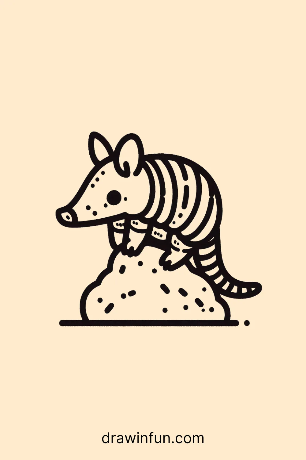 Armadillo Climbing easy drawing