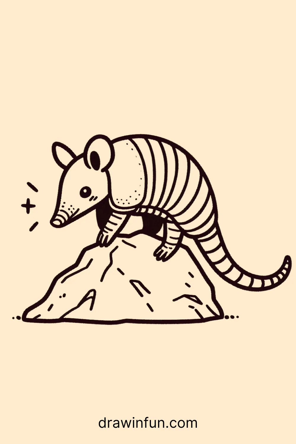 Armadillo Climbing easy drawing