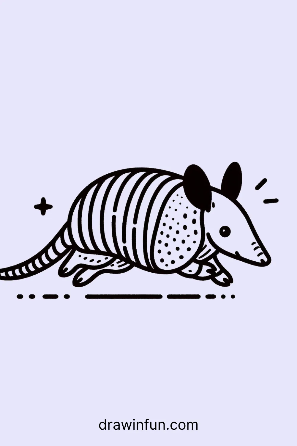 Armadillo Running easy drawing