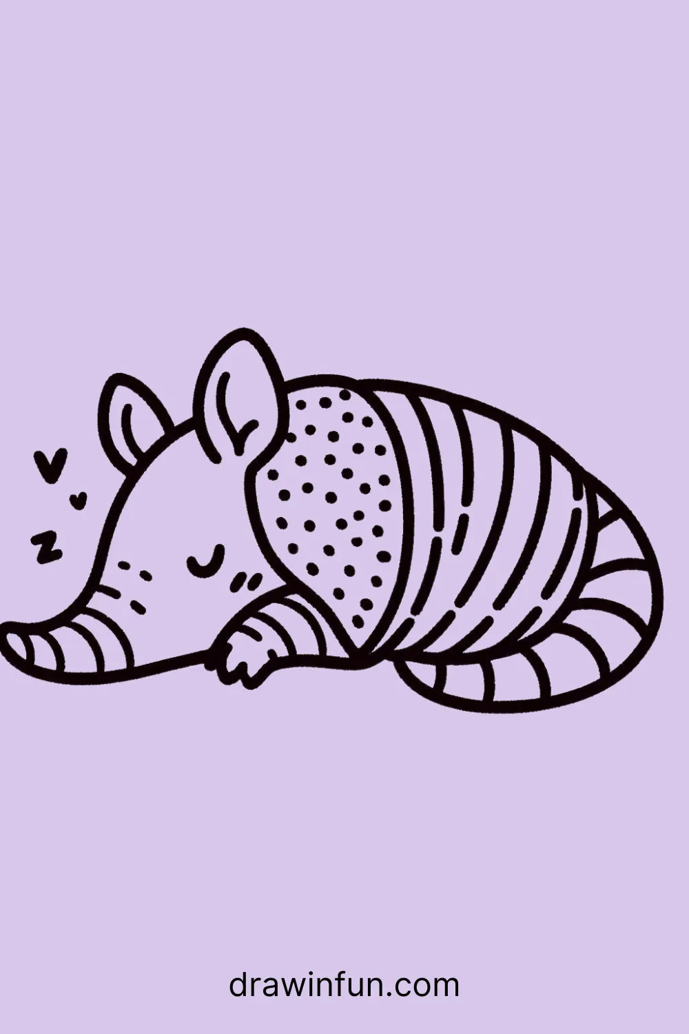 Armadillo Sleeping easy drawing