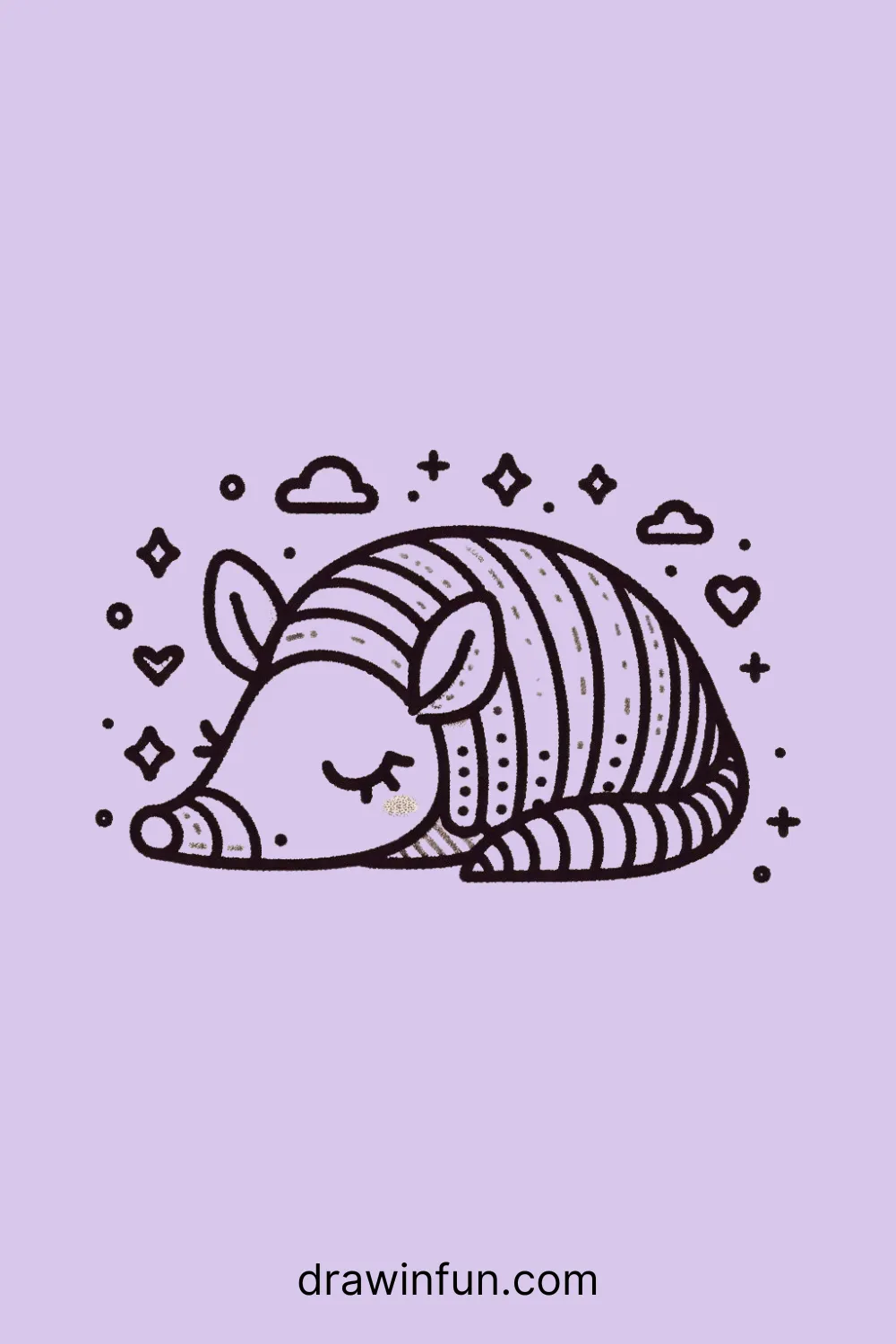 Armadillo Sleeping easy drawing