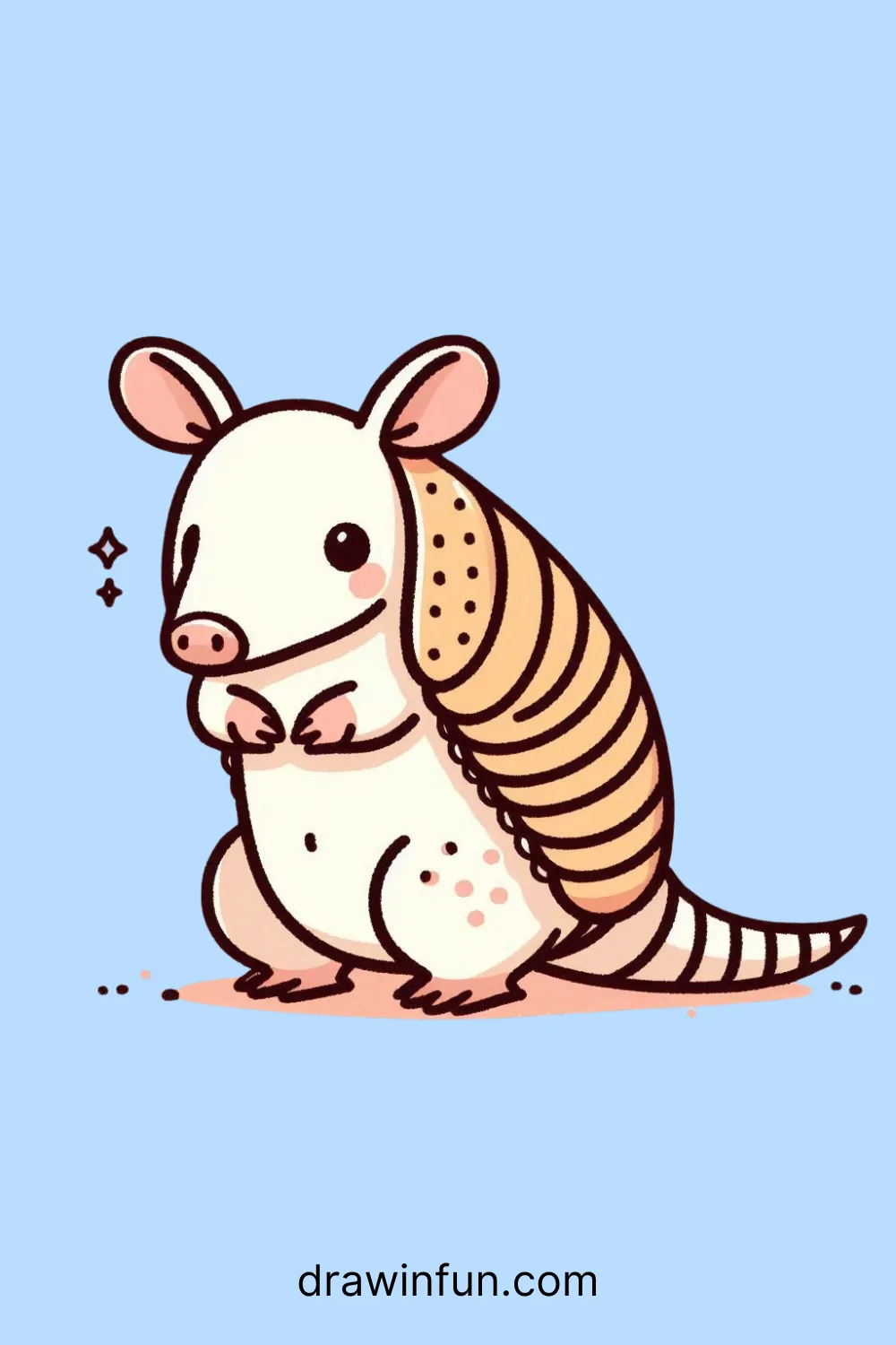 Armadillo Standing Up easy drawing