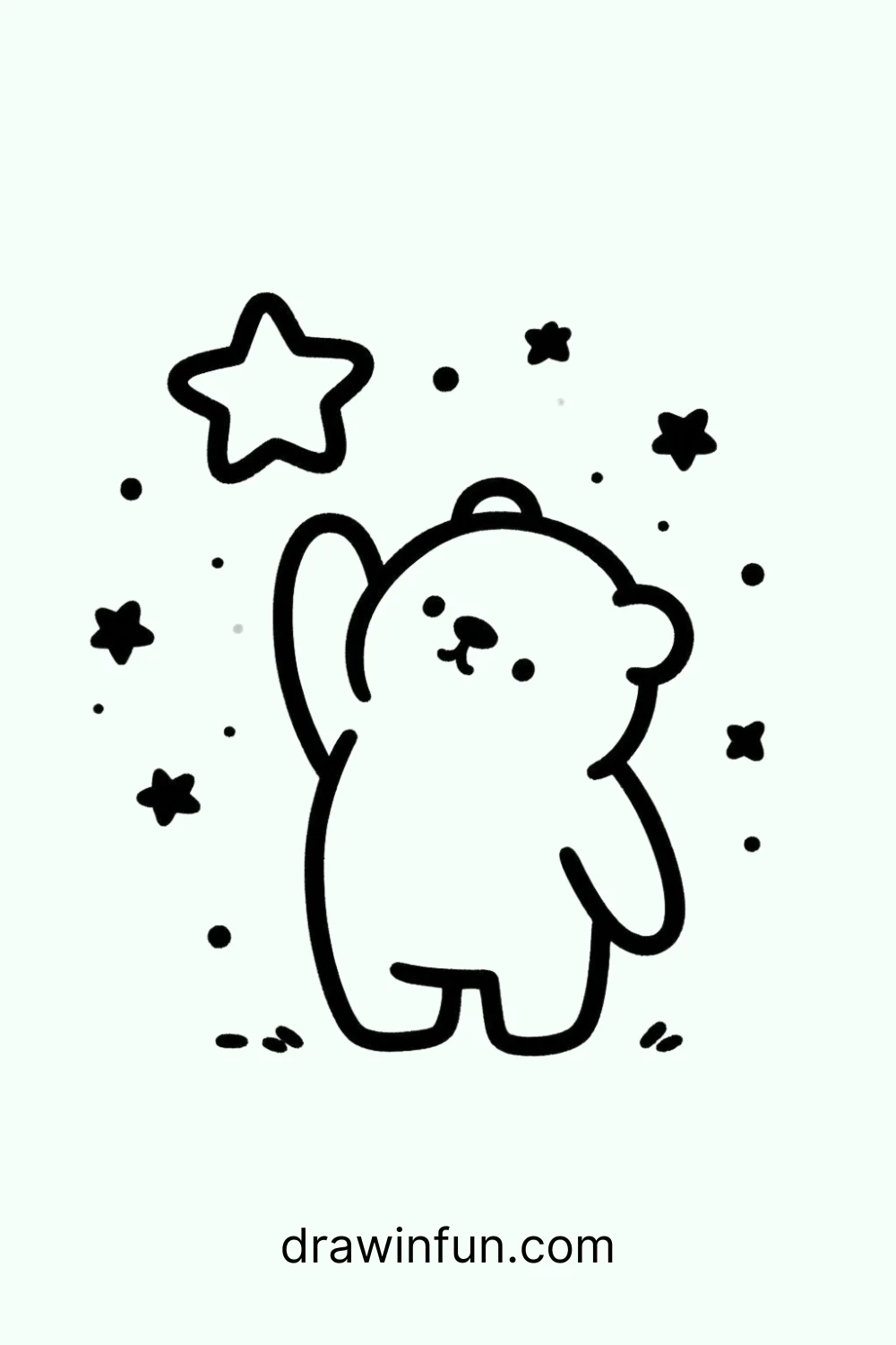 Bear with a Star easy drawing