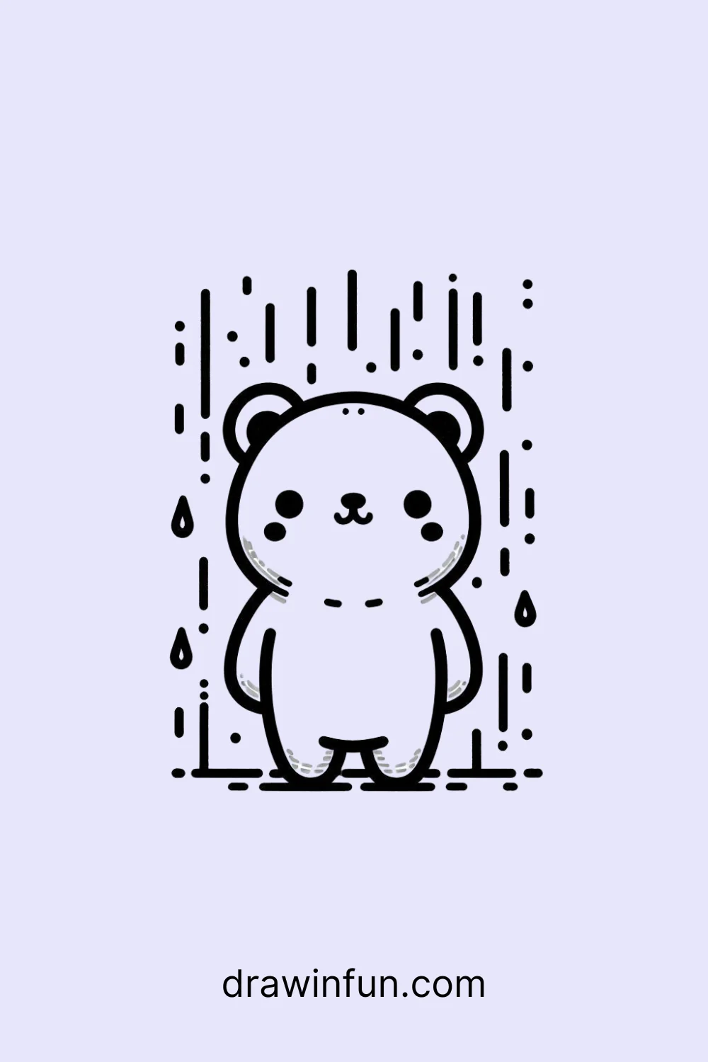 Bear in the Rain easy drawing