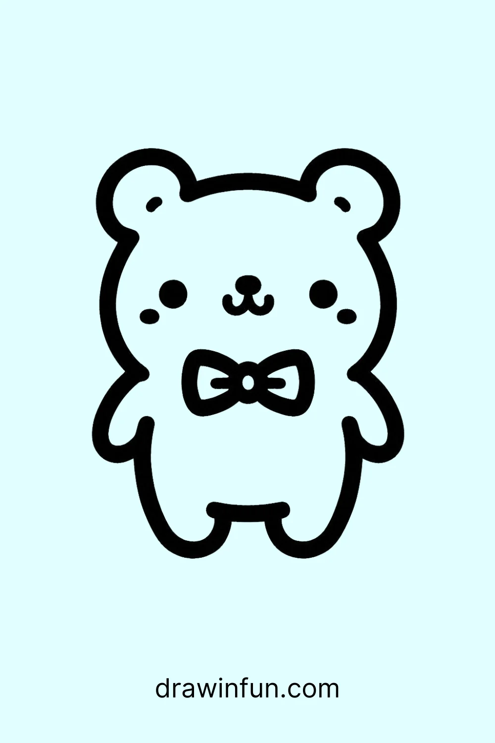 Bear with a Bowtie easy drawing