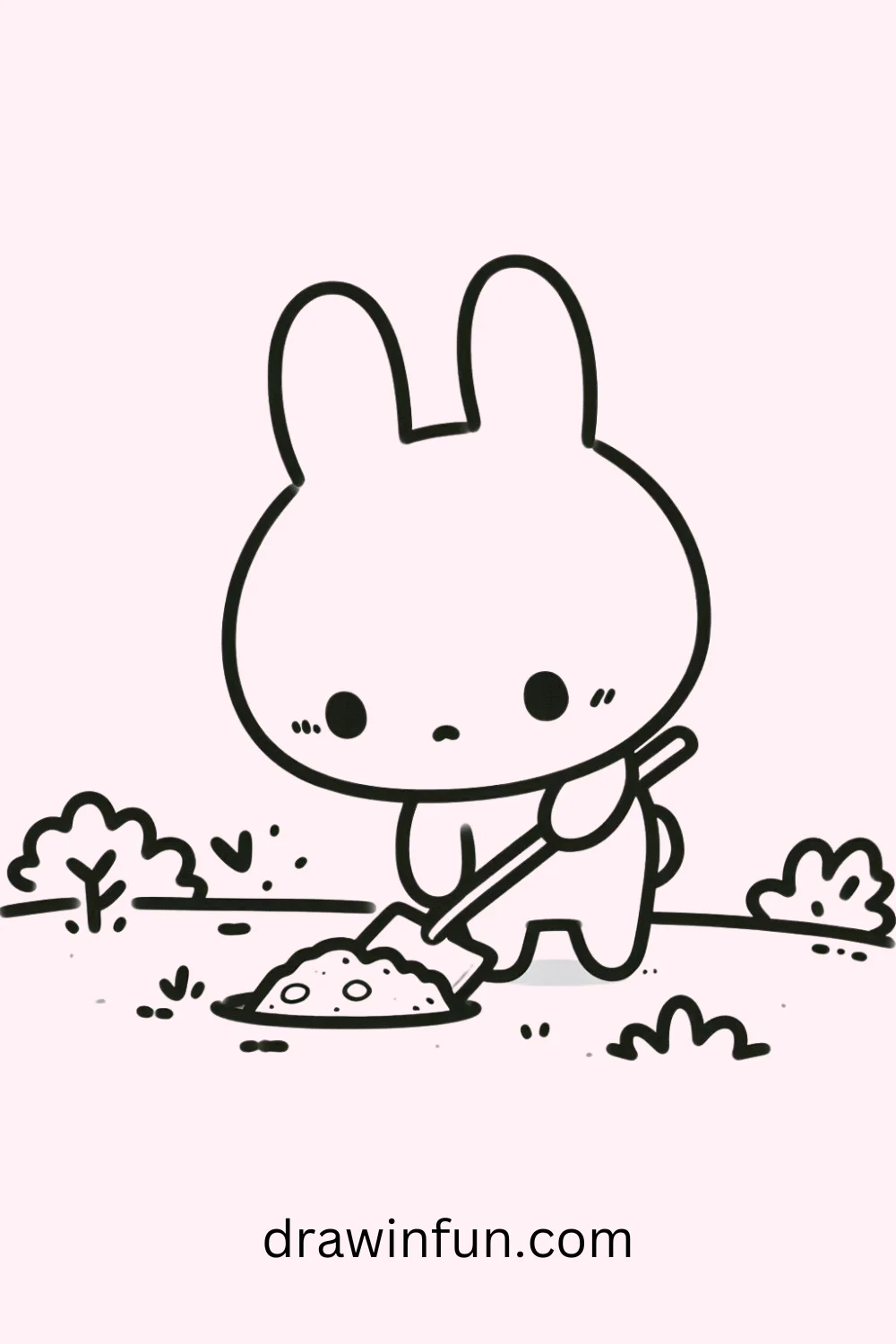 Bunny Digging easy drawing