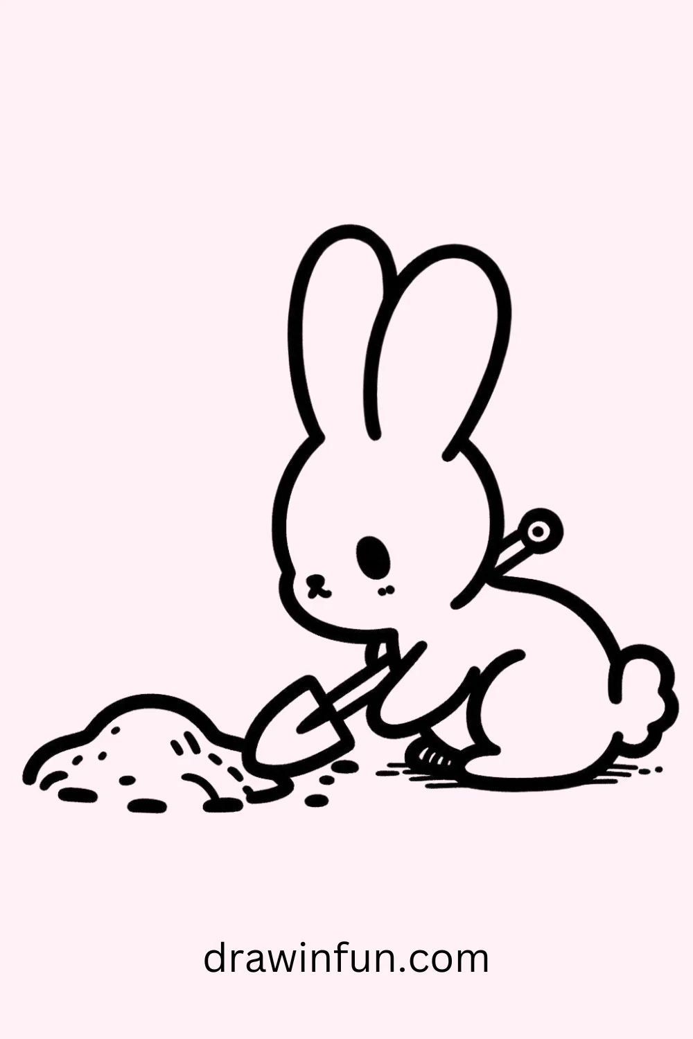 Bunny Digging easy drawing