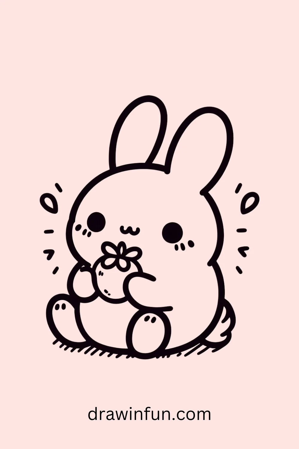 Bunny with a Berry easy drawing