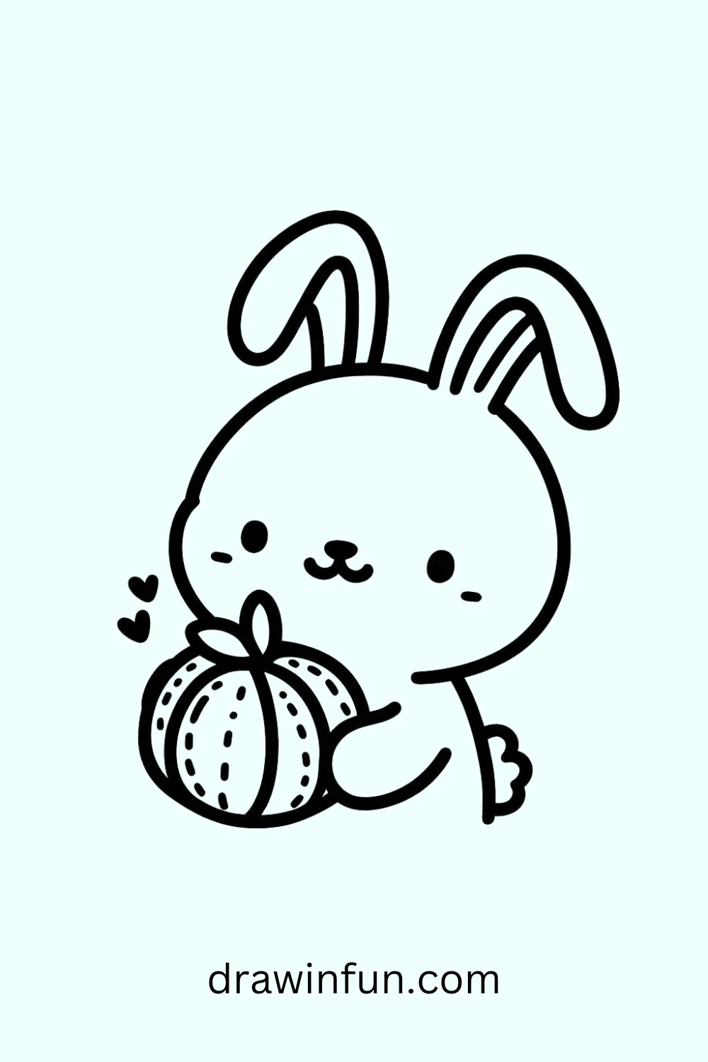 Bunny with a Fruit easy drawing