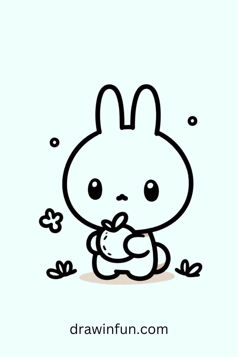 Bunny with a Fruit easy drawing