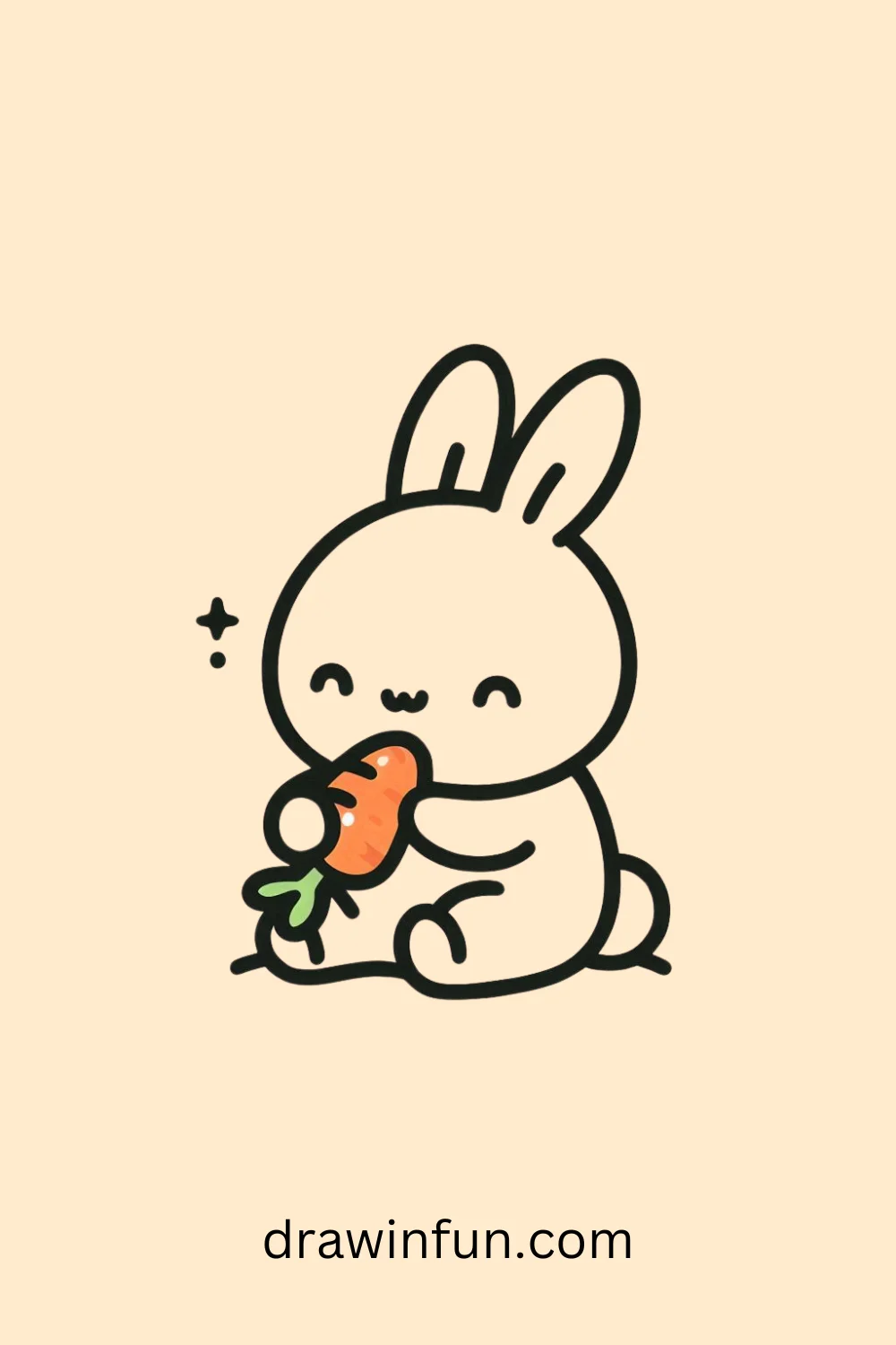 Bunny Eating a Carrot easy drawing