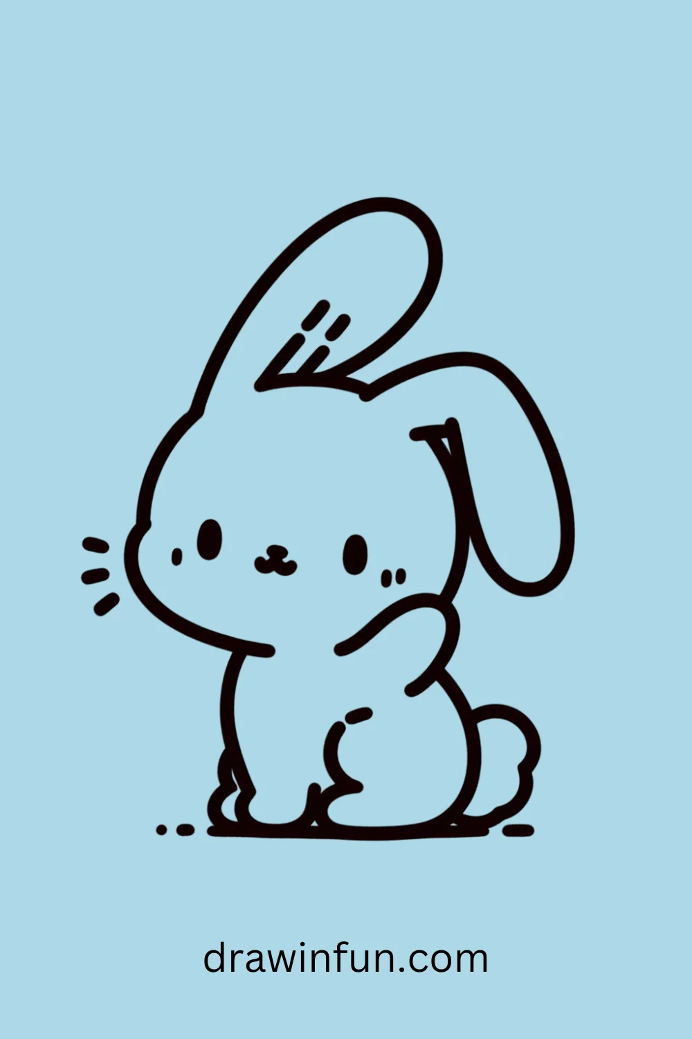 Bunny Scratching Its Ear easy drawing