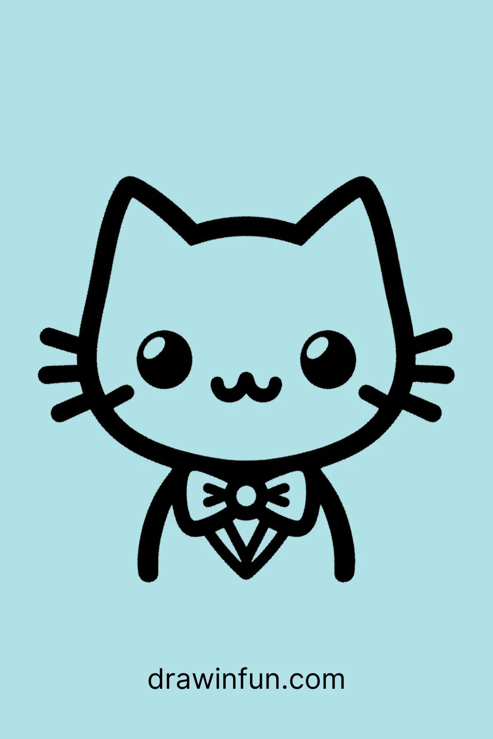 Cat with a Bowtie easy drawing