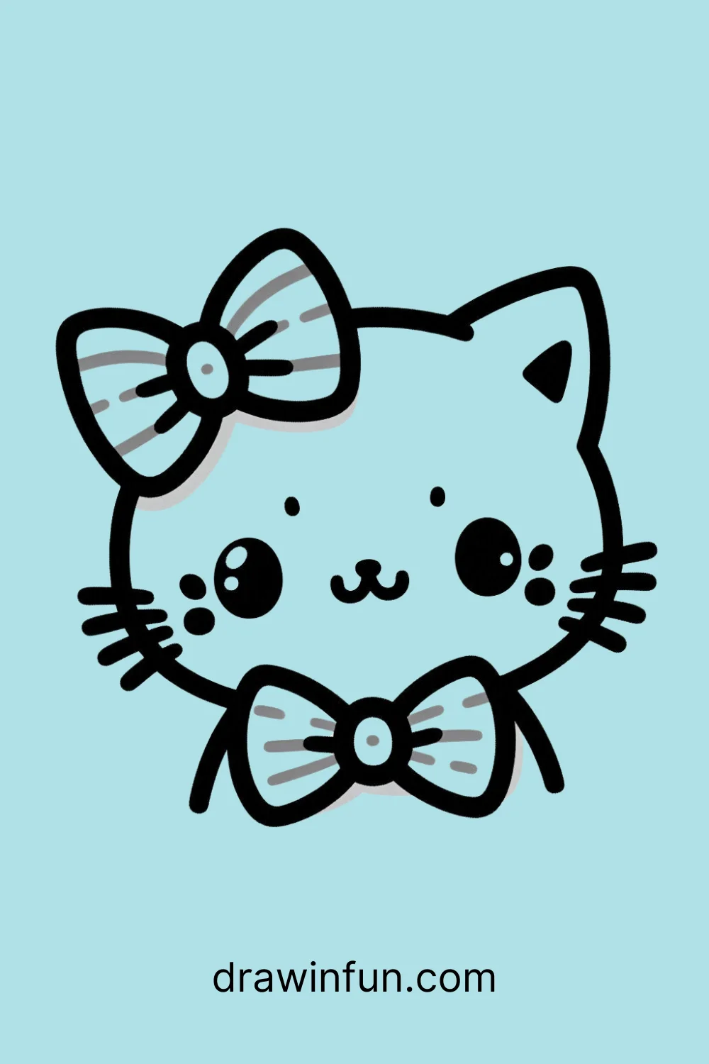 Cat with a Bowtie easy drawing