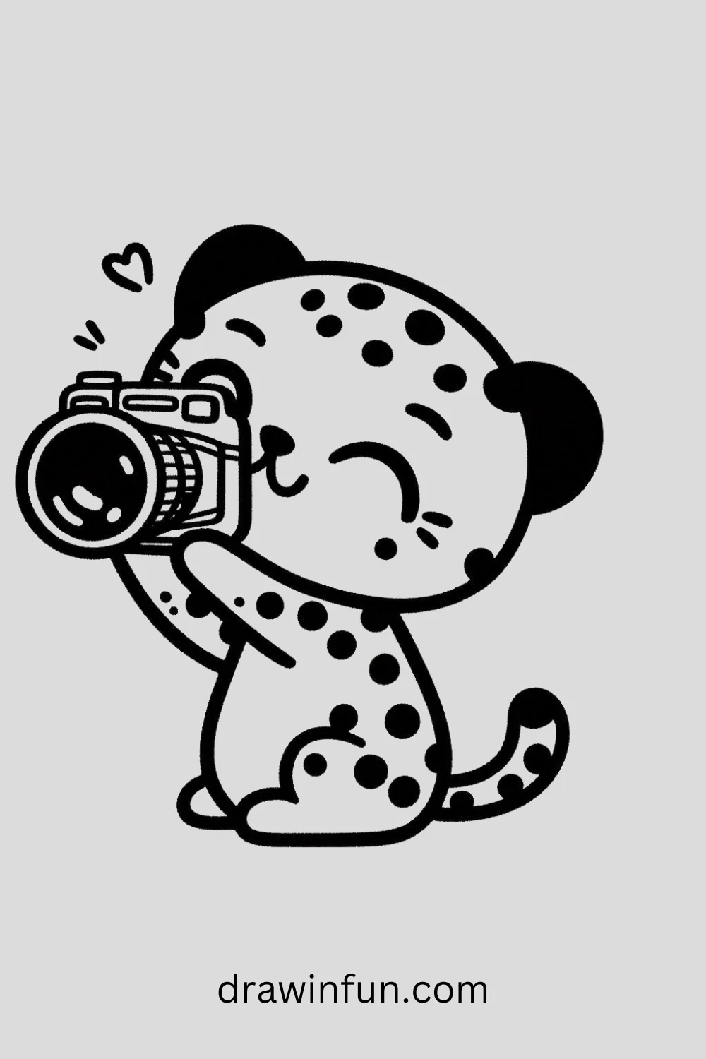 Cheetah with a Camera easy drawing