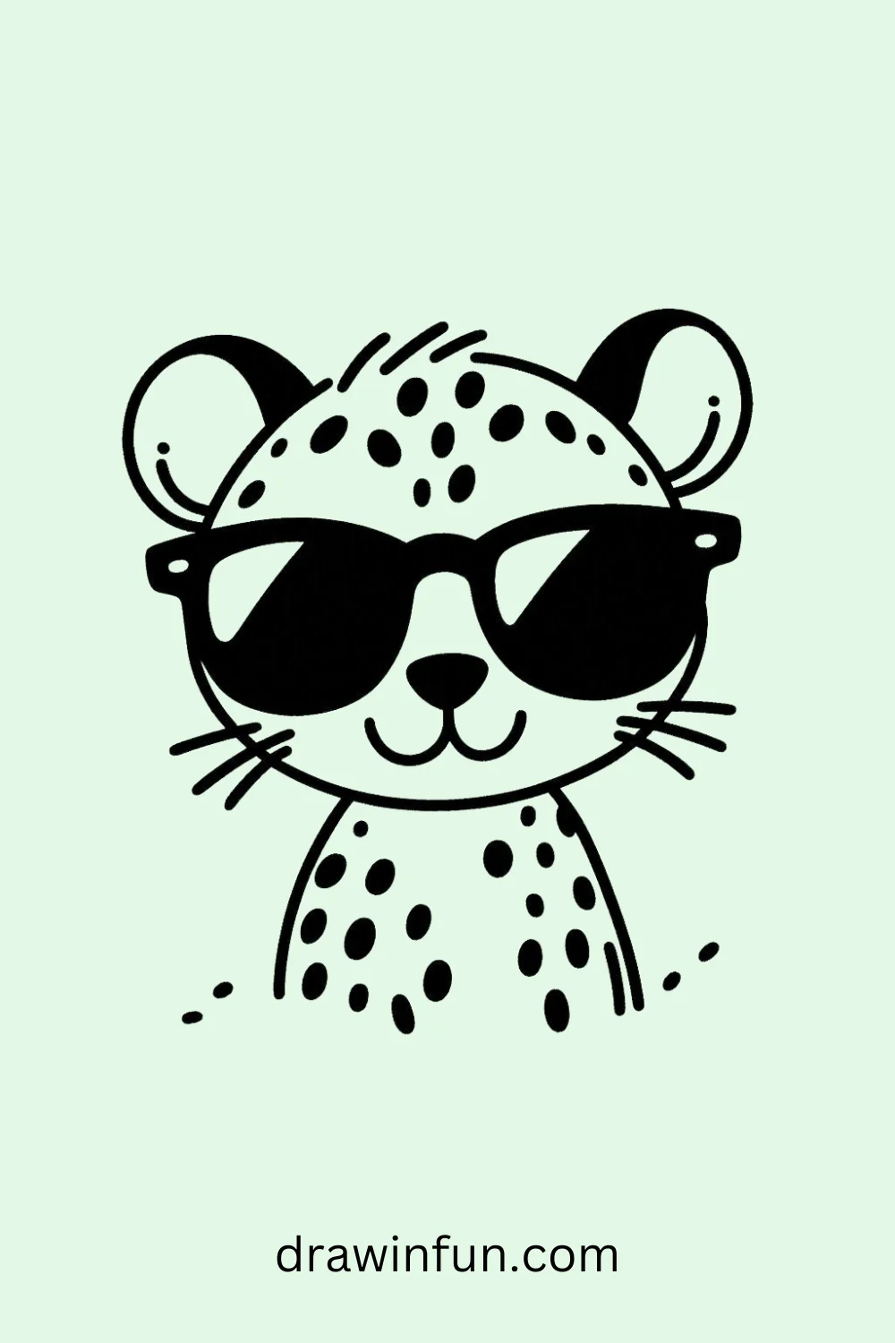 Cheetah with Sunglasses easy drawing