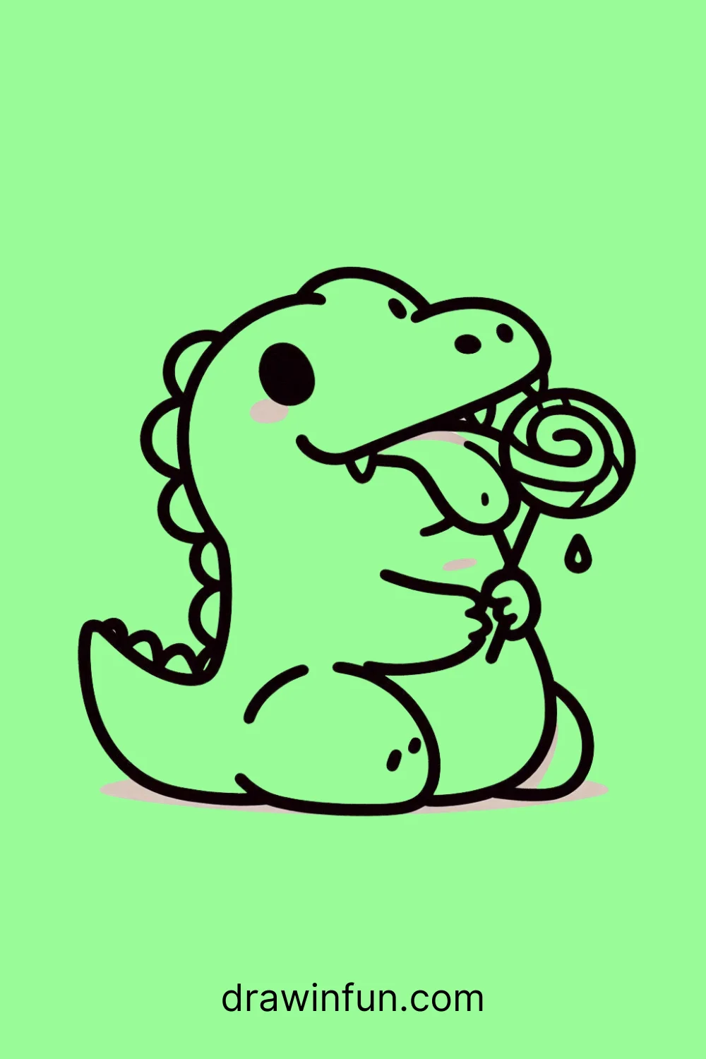 Crocodile with a Lollipop easy drawing