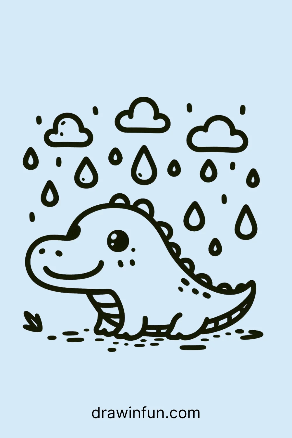 Crocodile in the Rain easy drawing