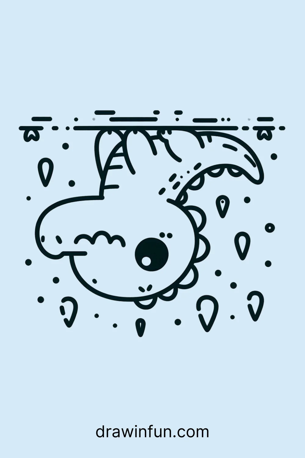 Crocodile in the Rain easy drawing